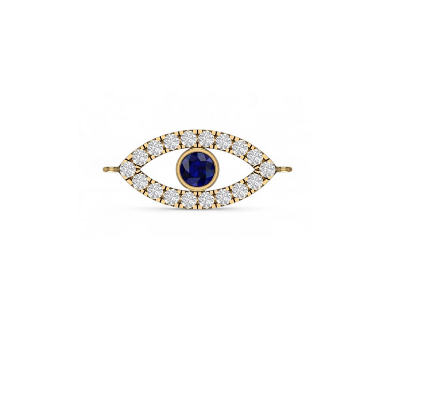 Blue Diamond Gold Evil Eye Chain Bracelet