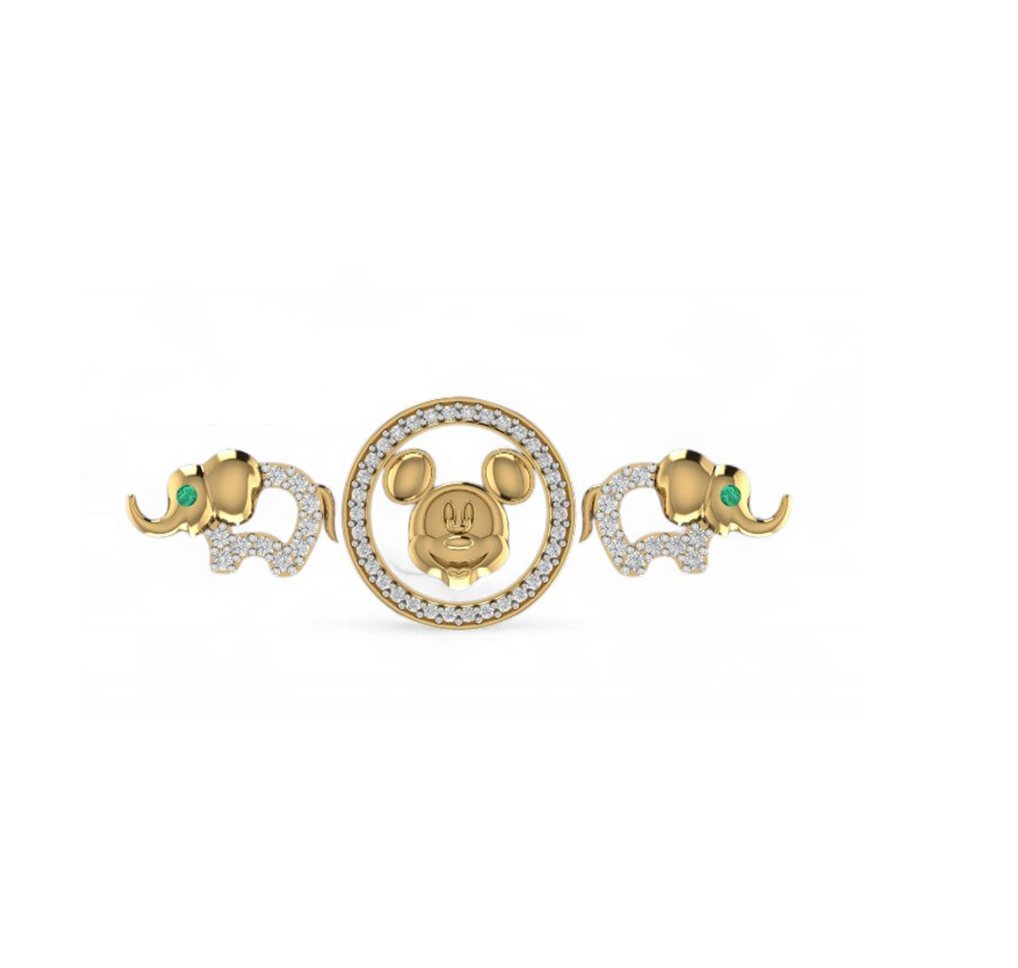 Mickey Gold and Diamond Kids Chain bracelet