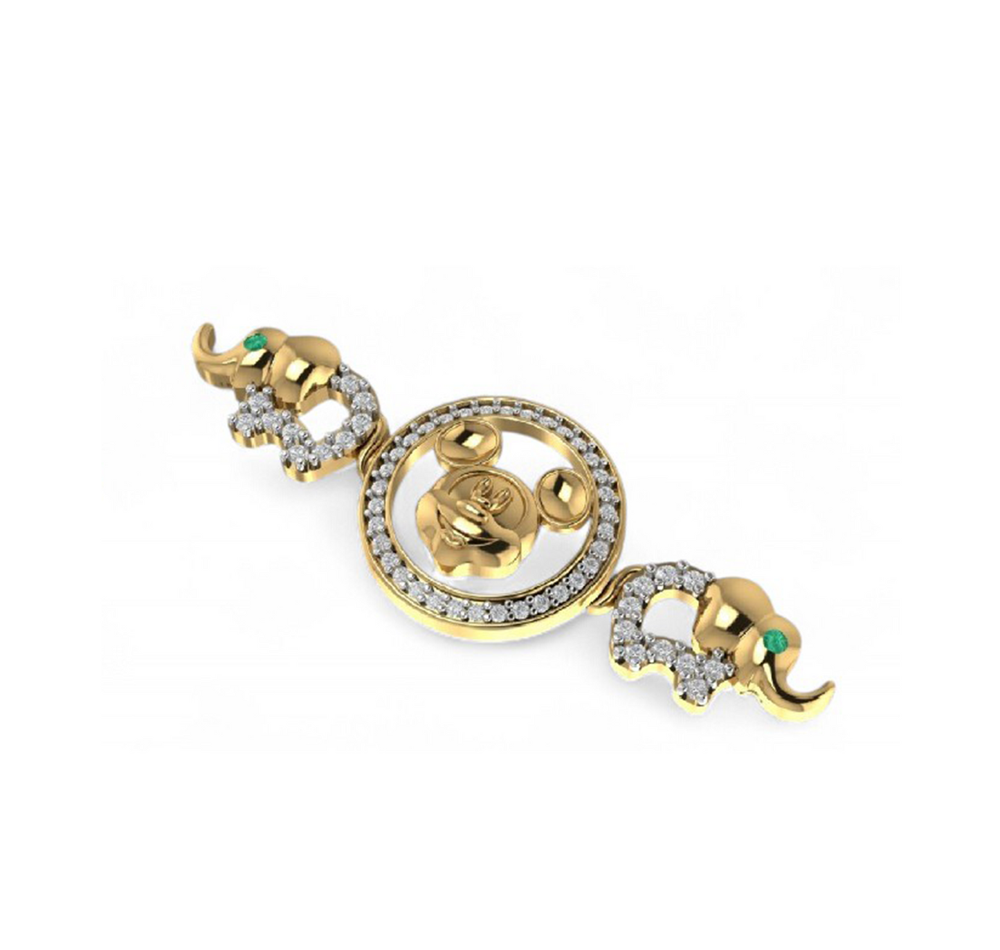 Mickey Gold and Diamond Kids Chain bracelet