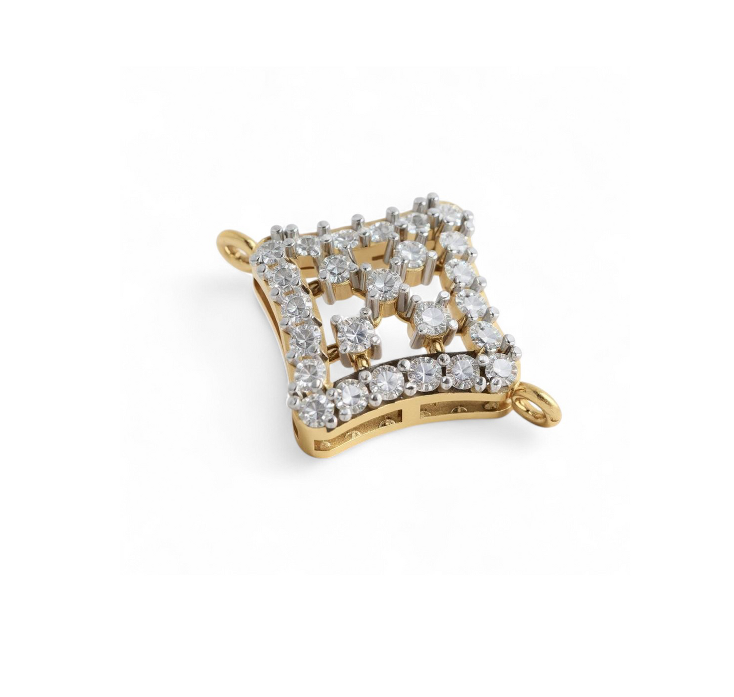 Square Mesh Gold and Diamond Chain Bracelet