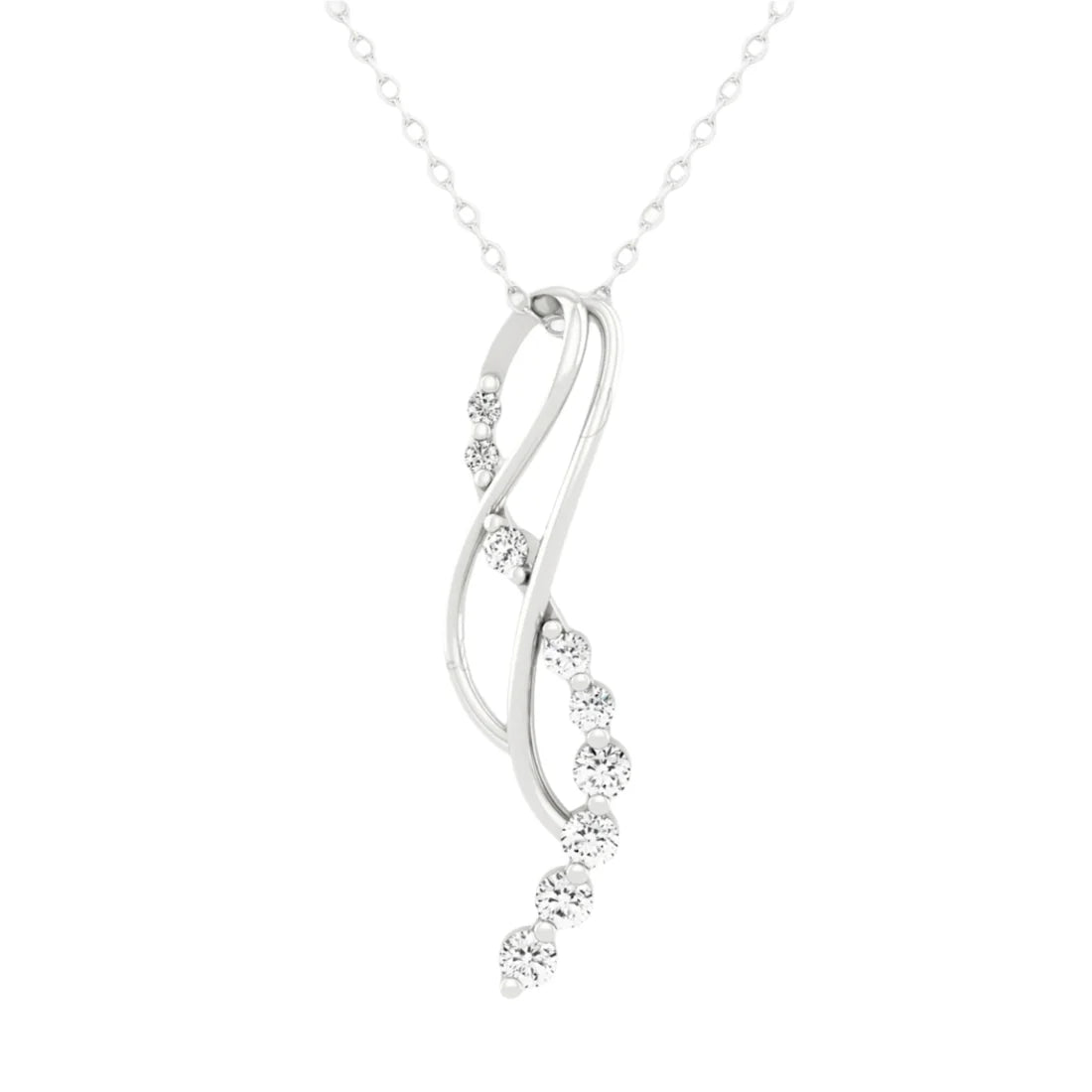 Triple Curve Diamond Pendant