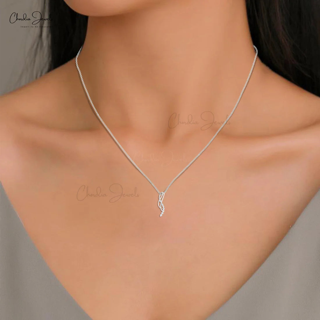 Triple Curve Diamond Pendant