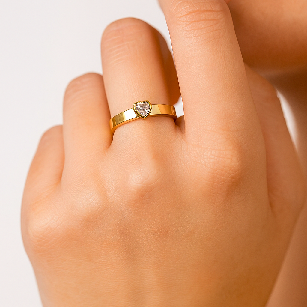 Heart Shaped Diamond Solitaire Promise or Engagement Ring