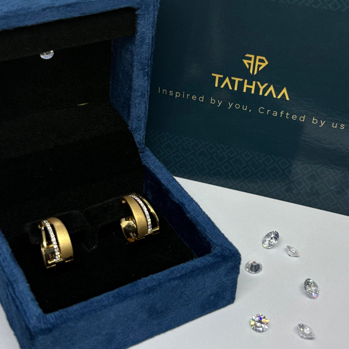 Dual finish Silenced Gold Fusion Hoops