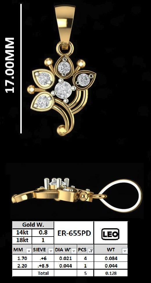 Petal-Drop Diamond Cluster Pendant