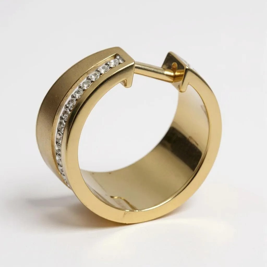 Dual finish Silenced Gold Fusion Hoops