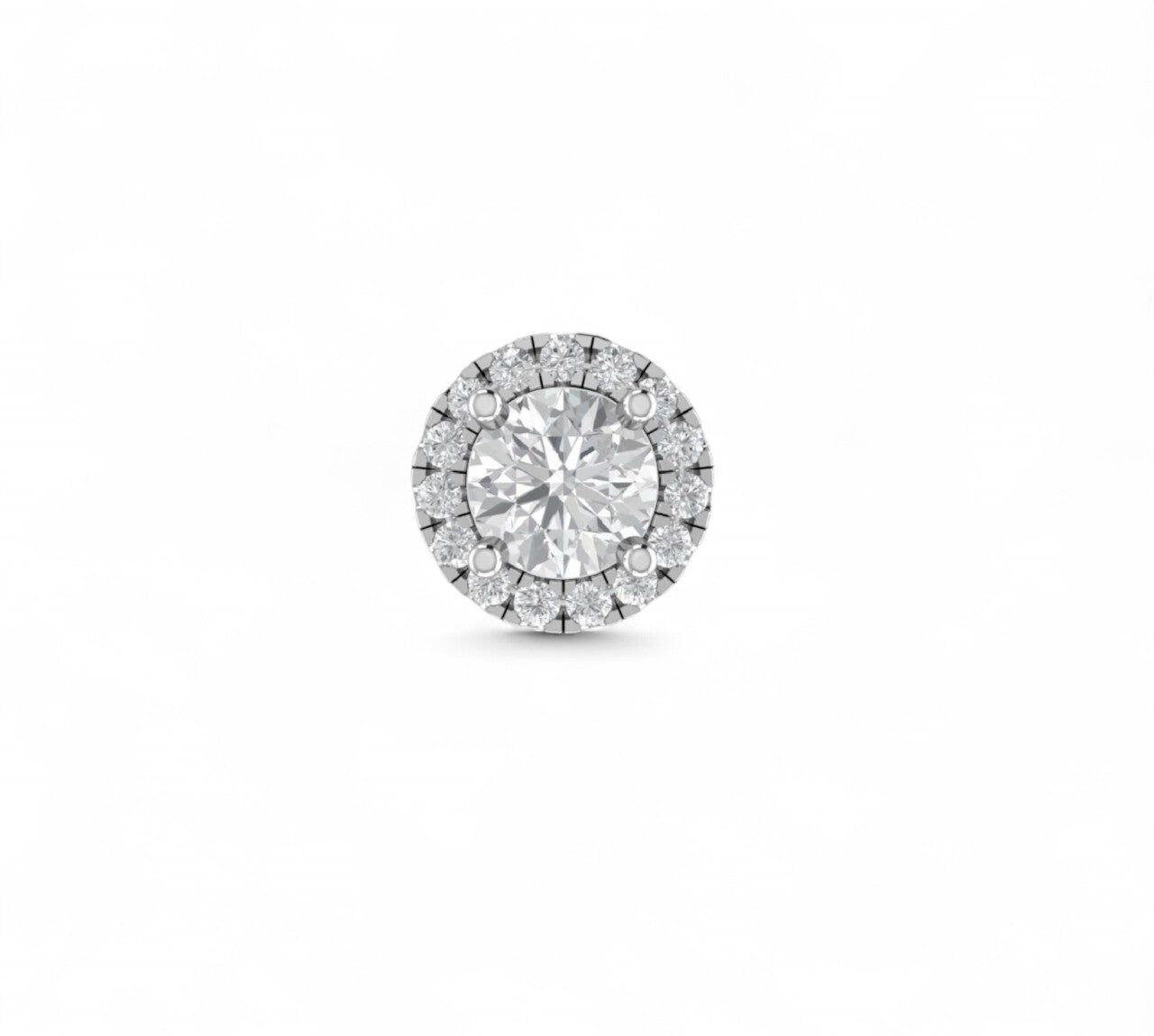 Round Halo Cluster Diamond Pendant