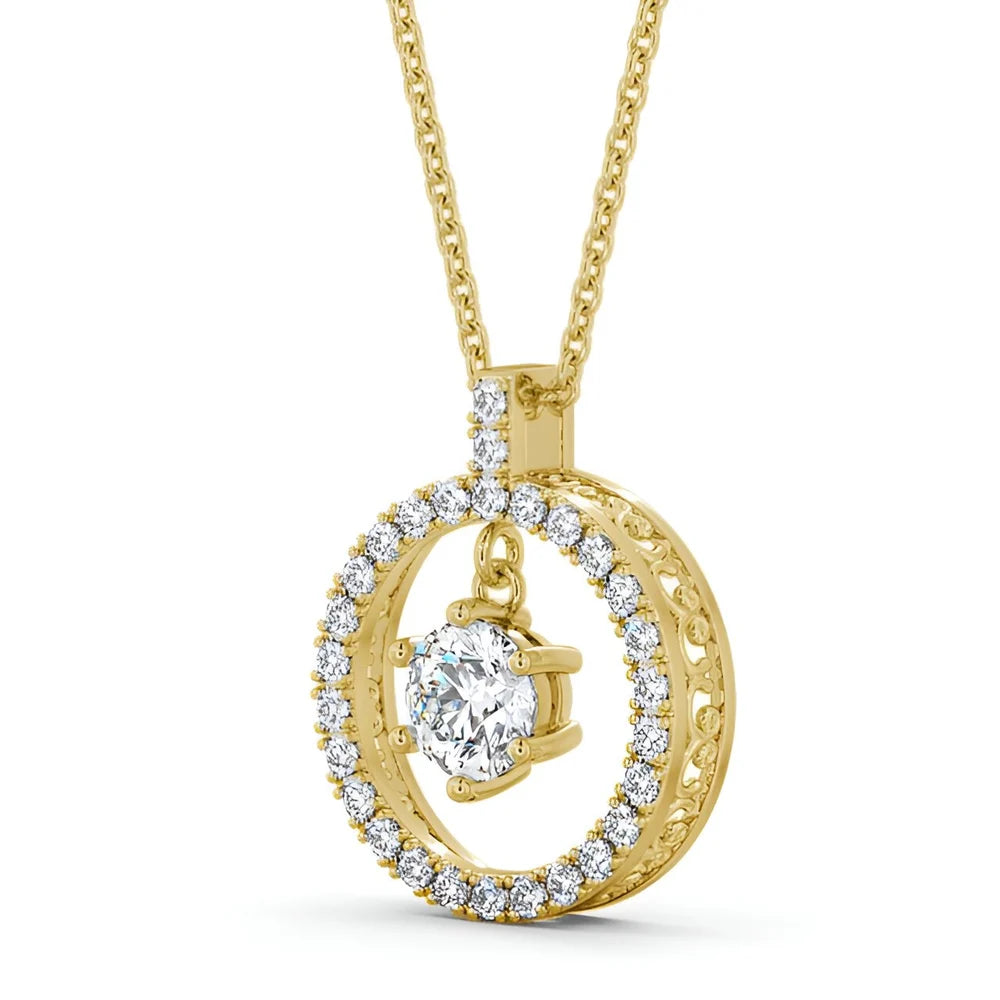 Halo solitaire pendant