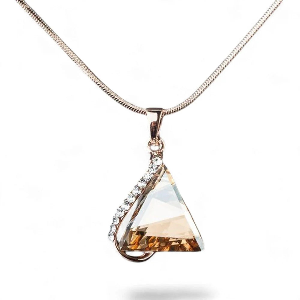 Triangle Champagne Crystal Pendant