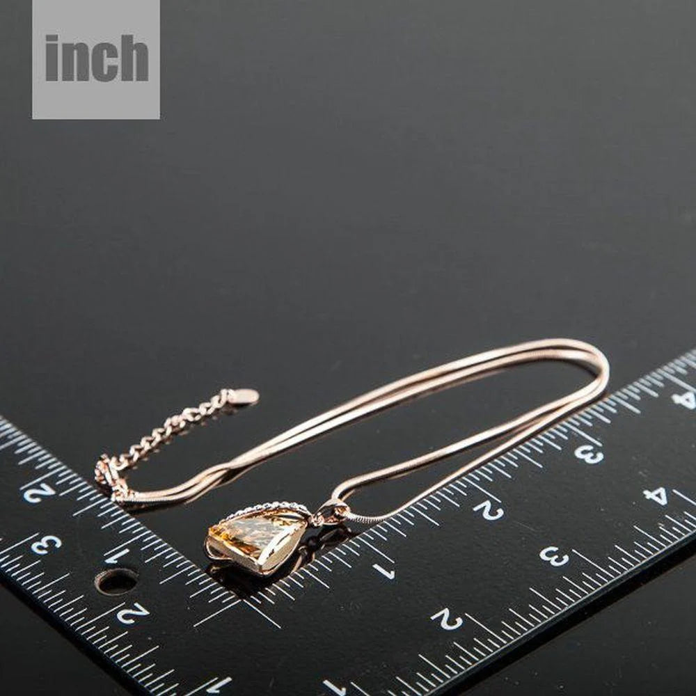 Triangle Champagne Crystal Pendant