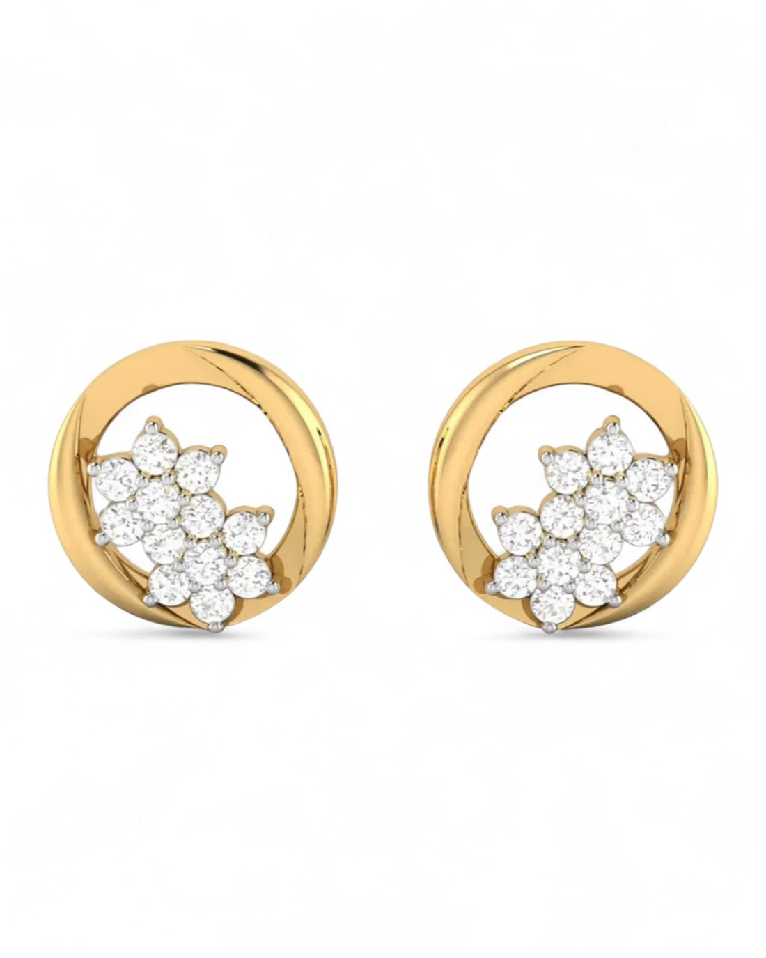 Floral Cluster Circle Stud