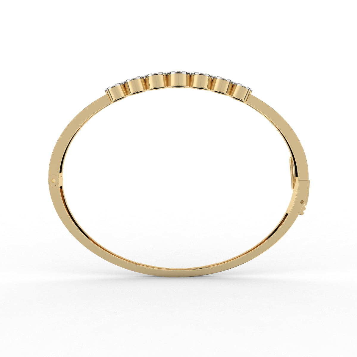Elegant Floral Cluster Design Diamond Bangle Bracelet