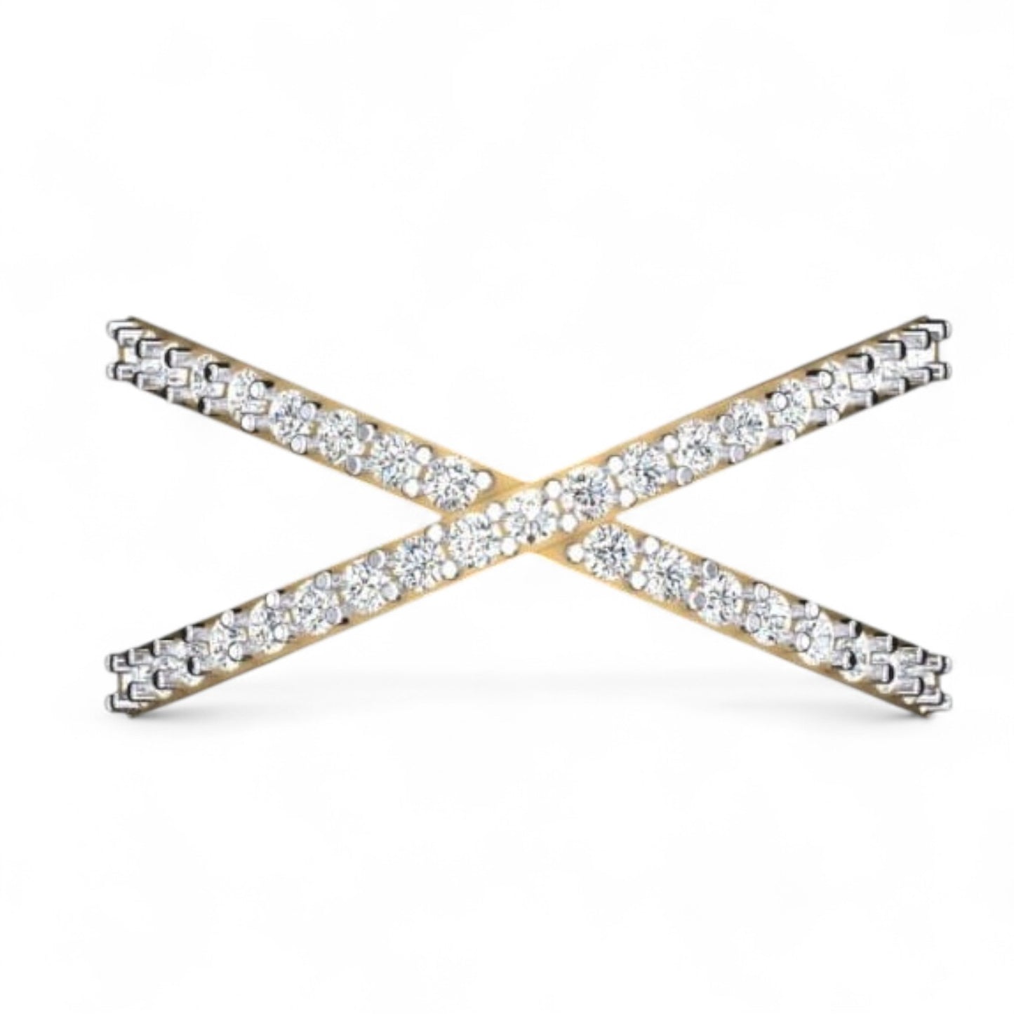 Stylish Criss-Cross Diamond Ring