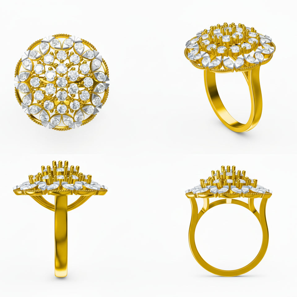 Grand Cluster Diamond Cocktail Ring