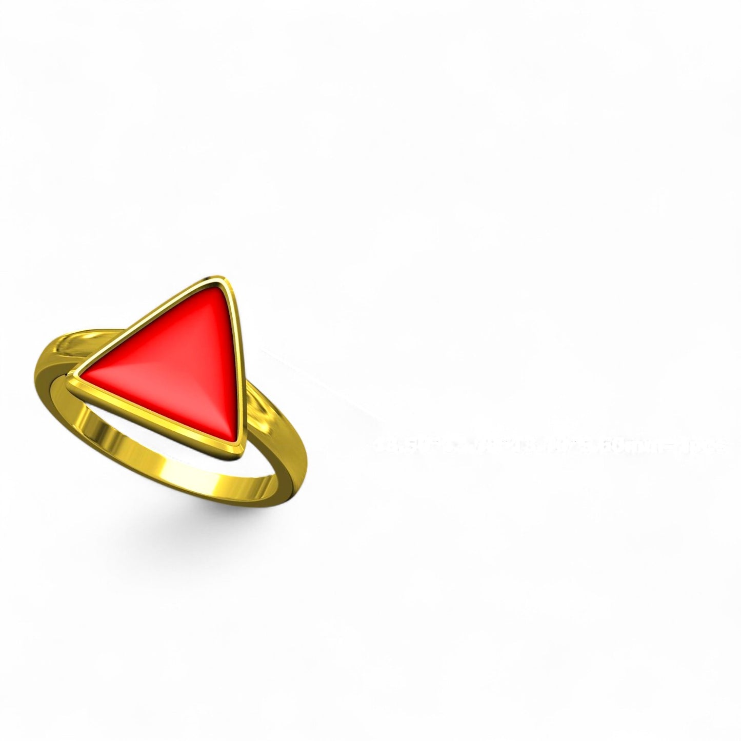 Bold Red Triangle Solitaire Ring