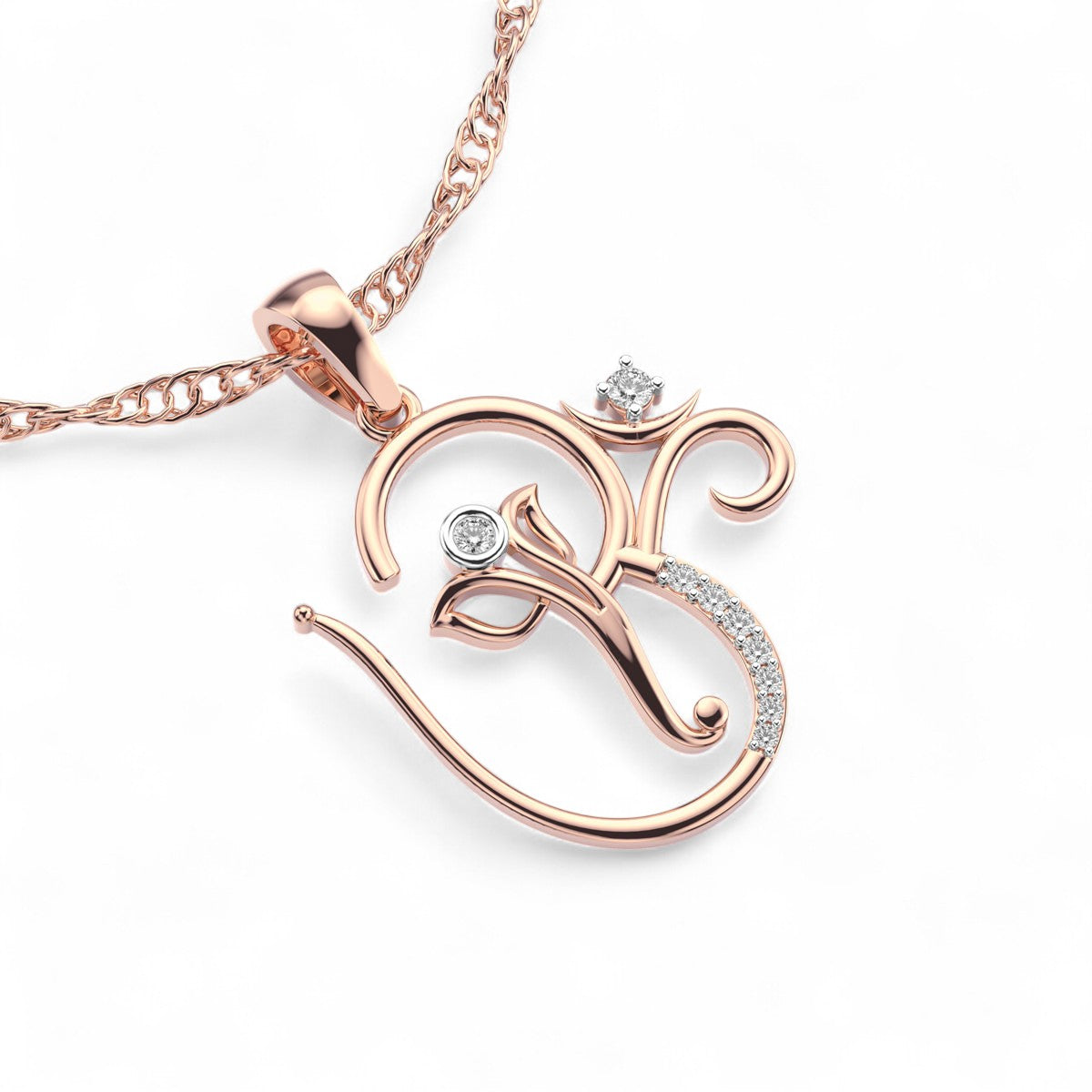 Ganesha OM Diamond Pendant