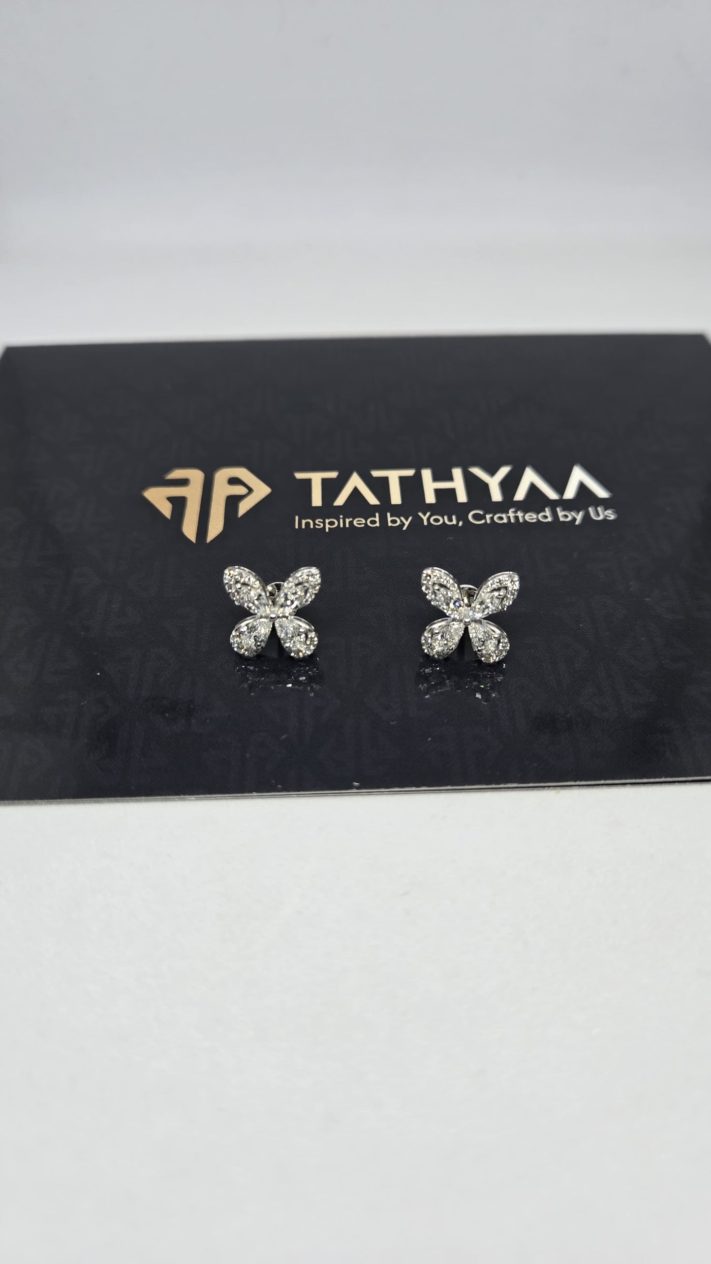 Designer butterfly flaps stud earrings