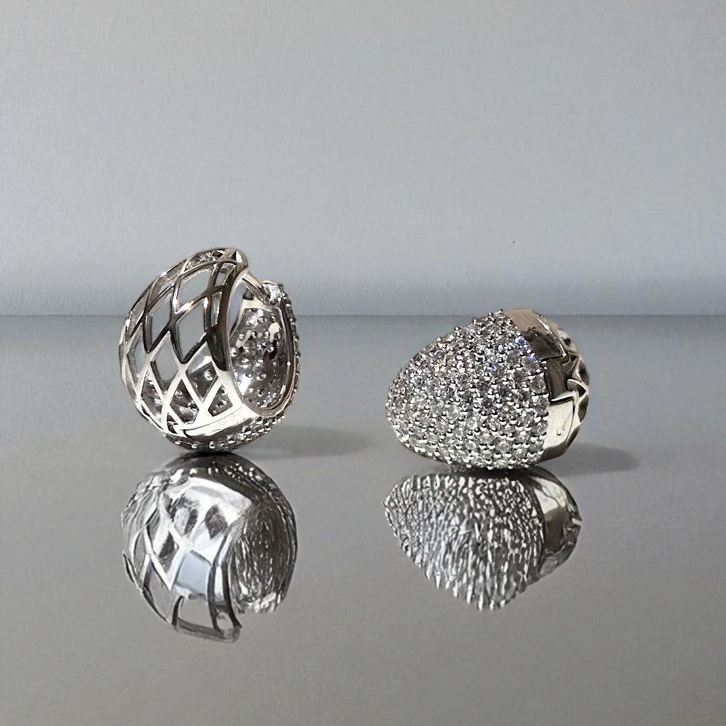 Stardust Pebble Diamond Hoop Earrings