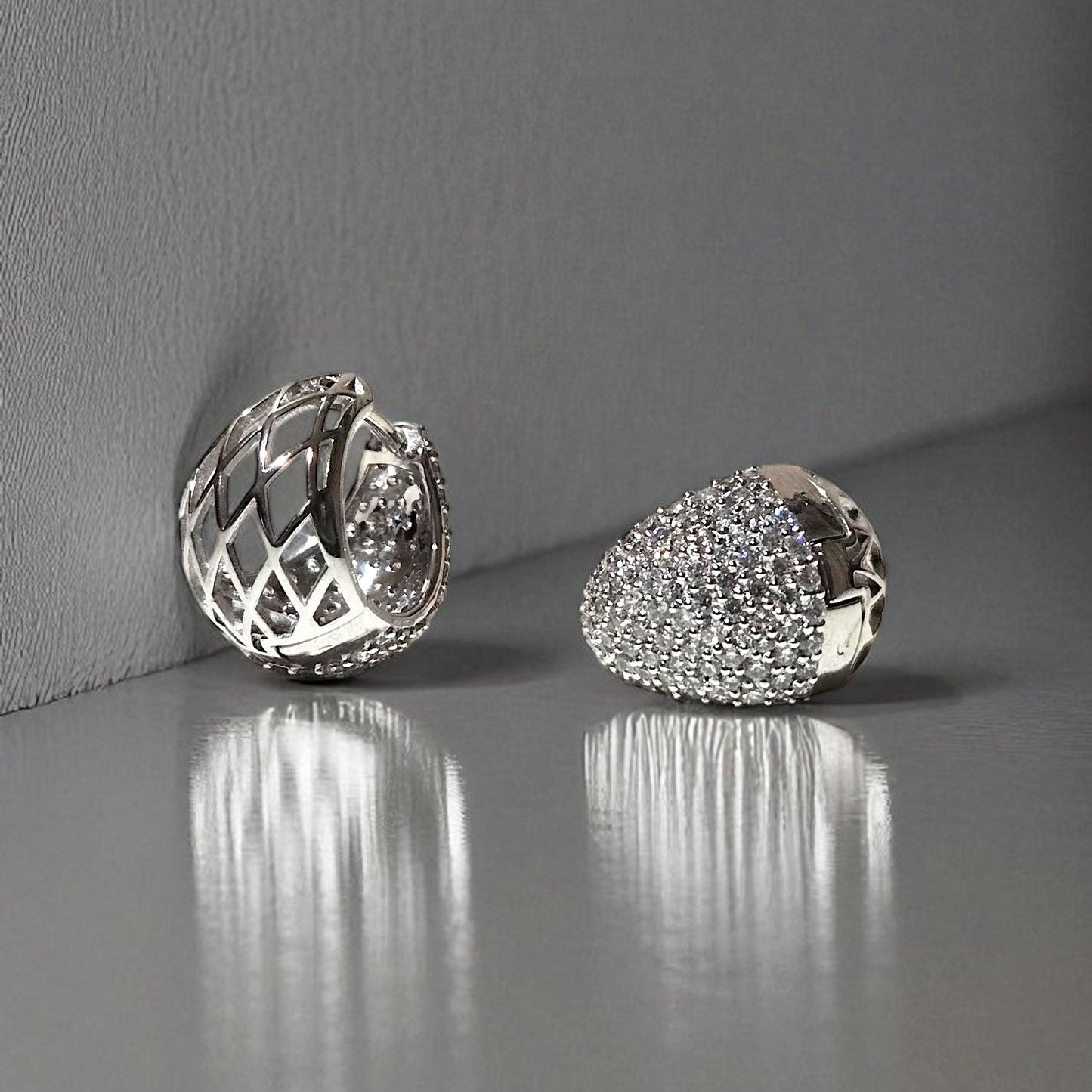 Stardust Pebble Diamond Hoop Earrings