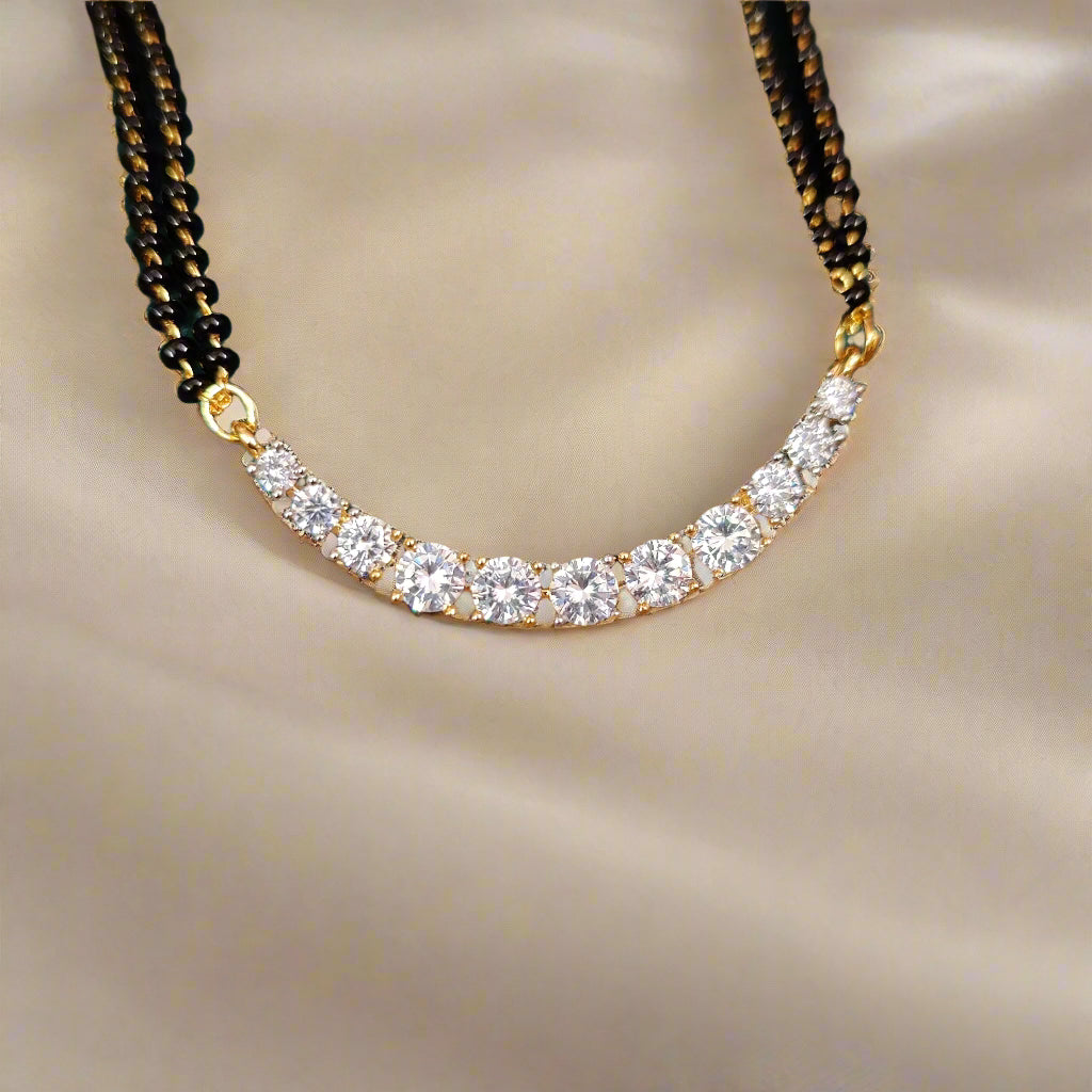 Single Line Diamond Necklace Mangalsutra
