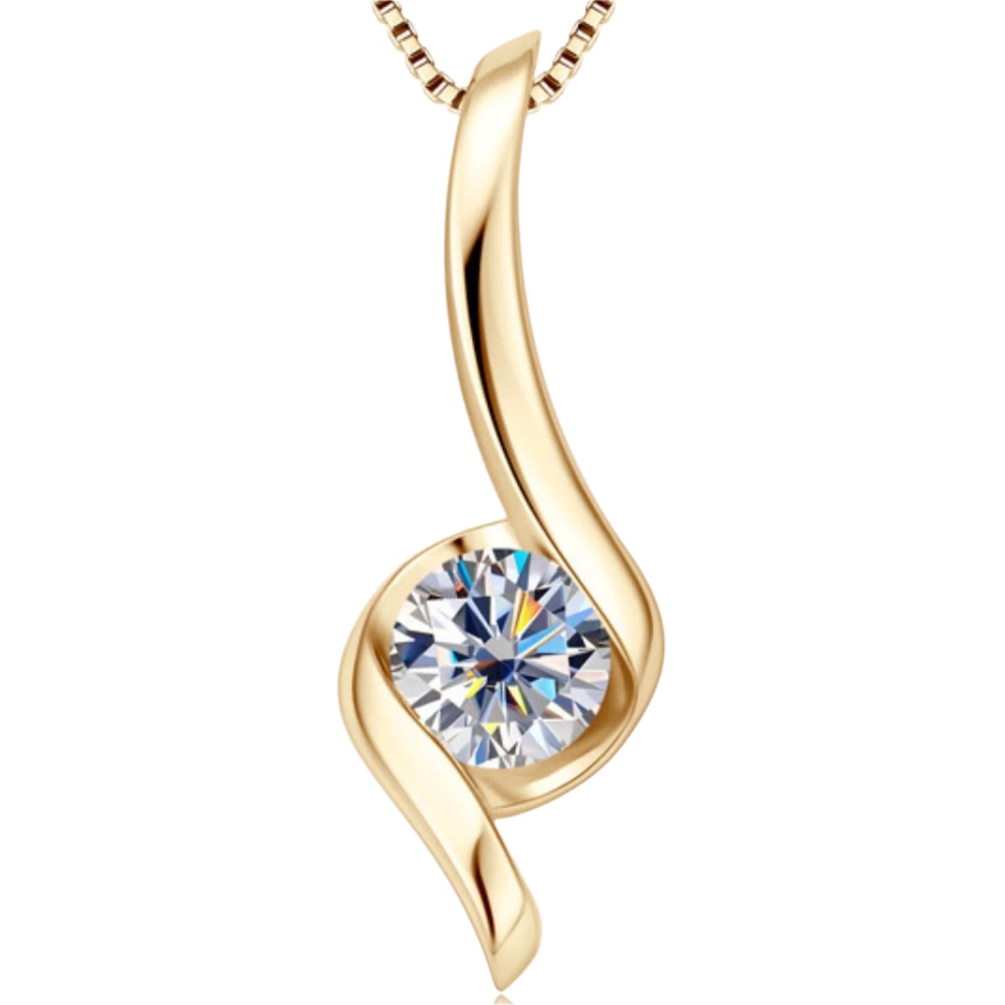 Twisted Curved Solitaire Pendant