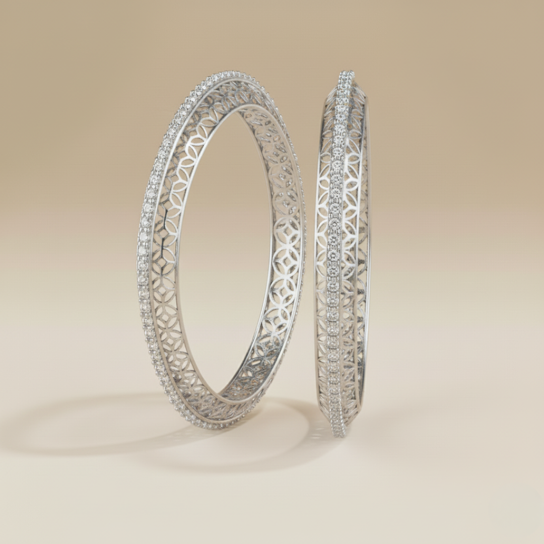 Regal Circle Filigree Diamond Bangle