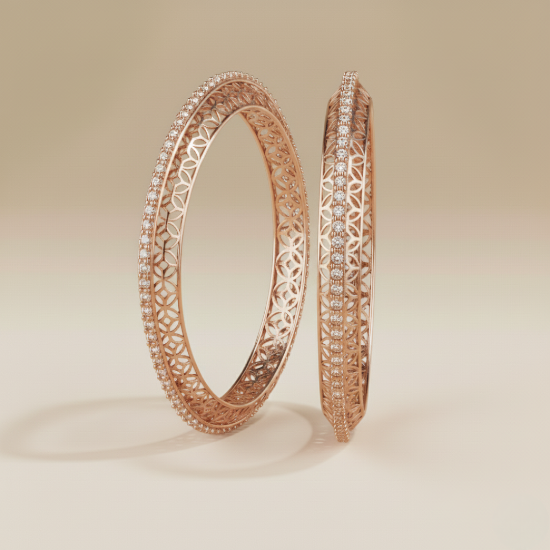 Regal Circle Filigree Diamond Bangle