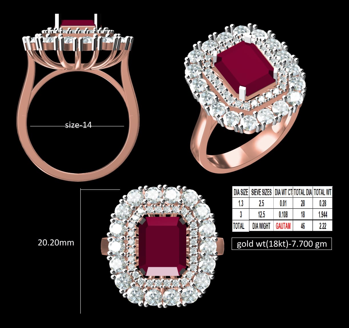 Timeless Elegance Ruby Halo Diamond Ring
