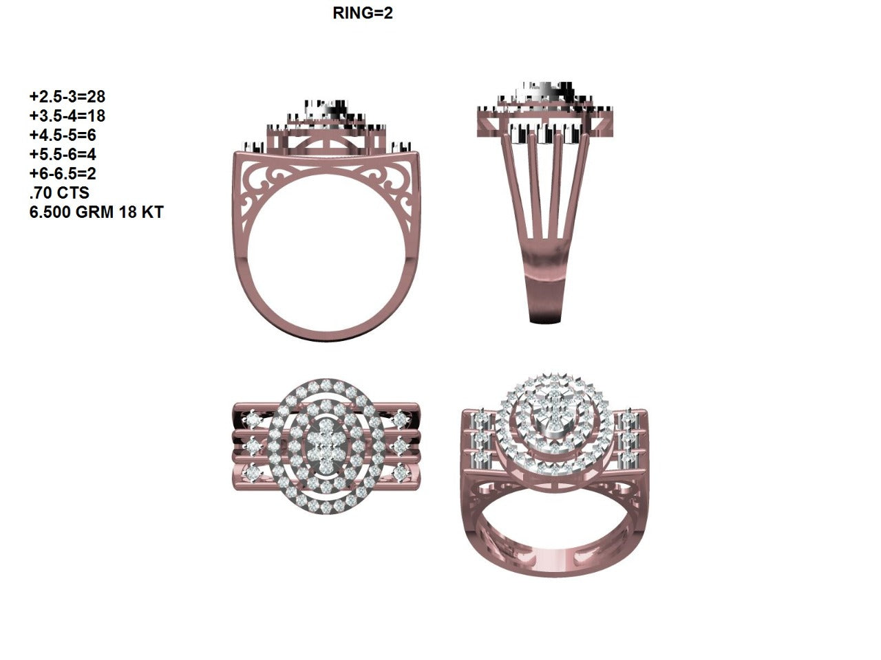 Bold Multi Layered Diamond Statement Ring