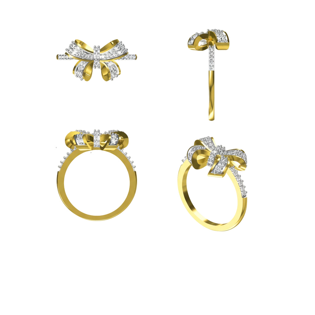 Sparkling Bow Knot Diamond Ring