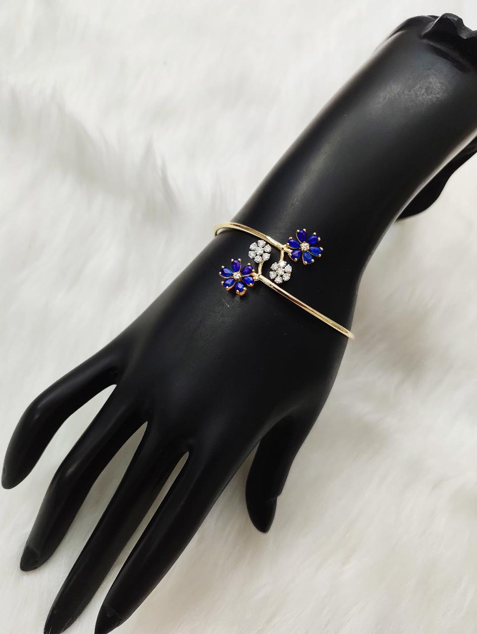 Blue Floral Diamond Bracelet Kadaa