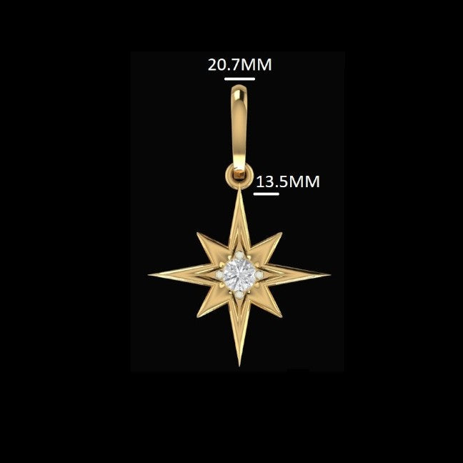 Tiny North Star Charm 1 Shine Pendant