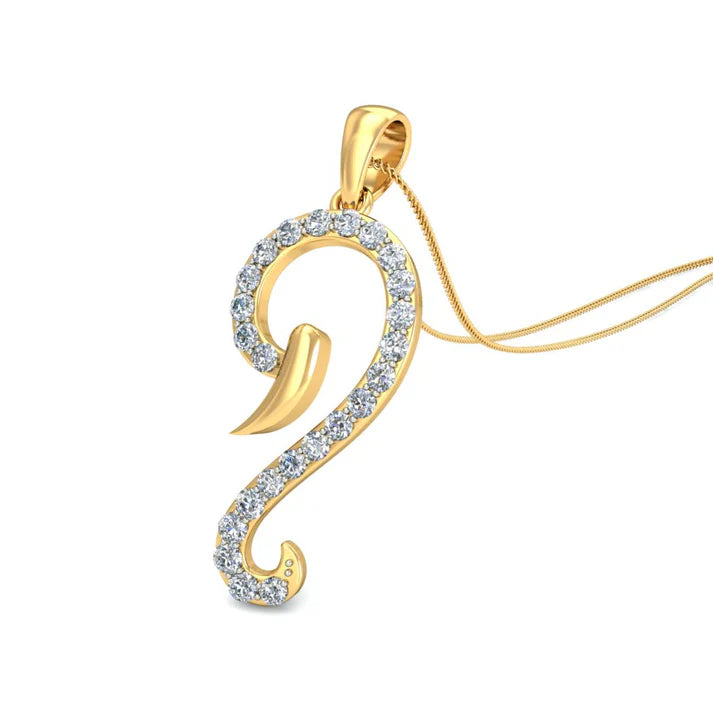 Spiritual Design Gold Diamond Ganesha Pendant