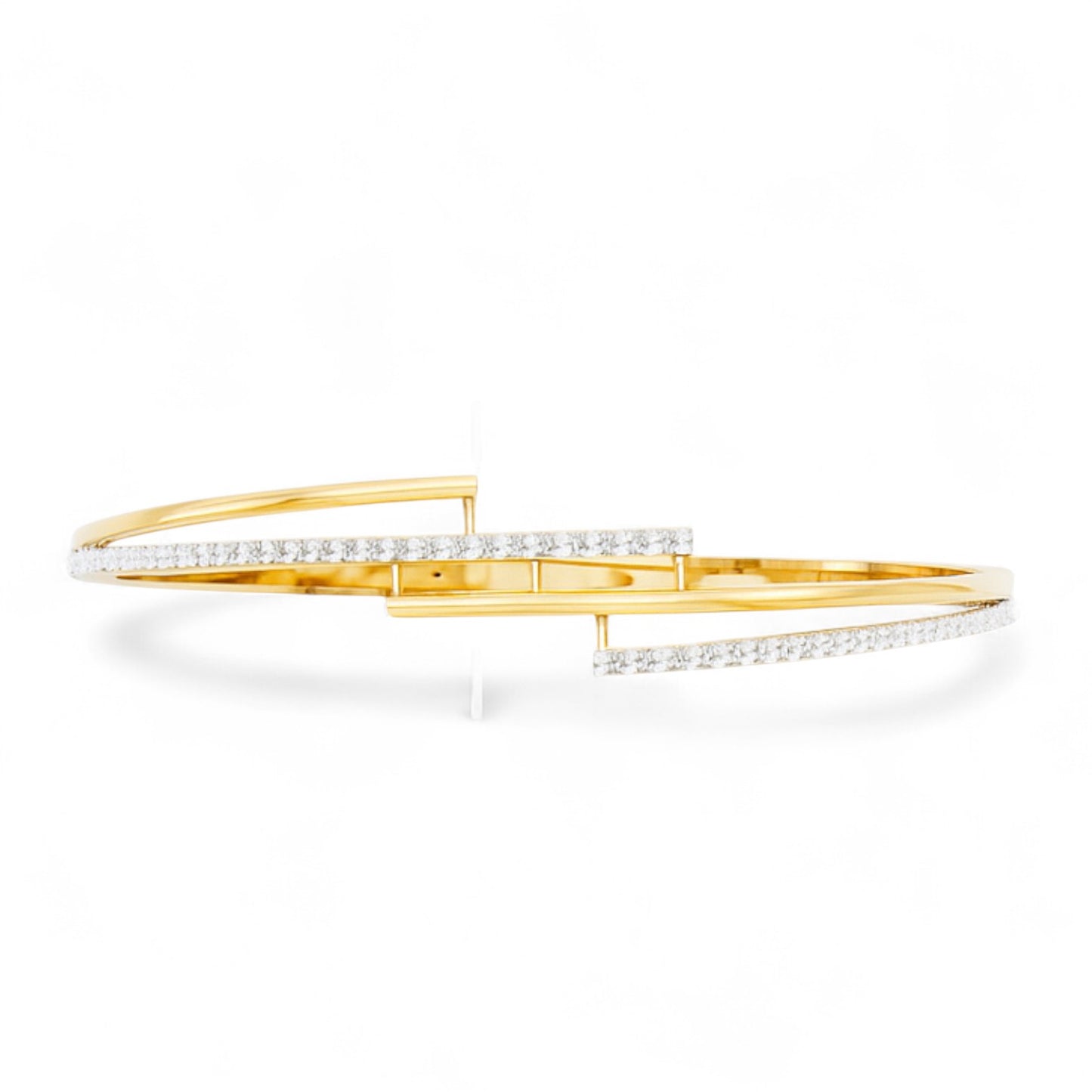 Contemporary Open Diamond Bangle Bracelet