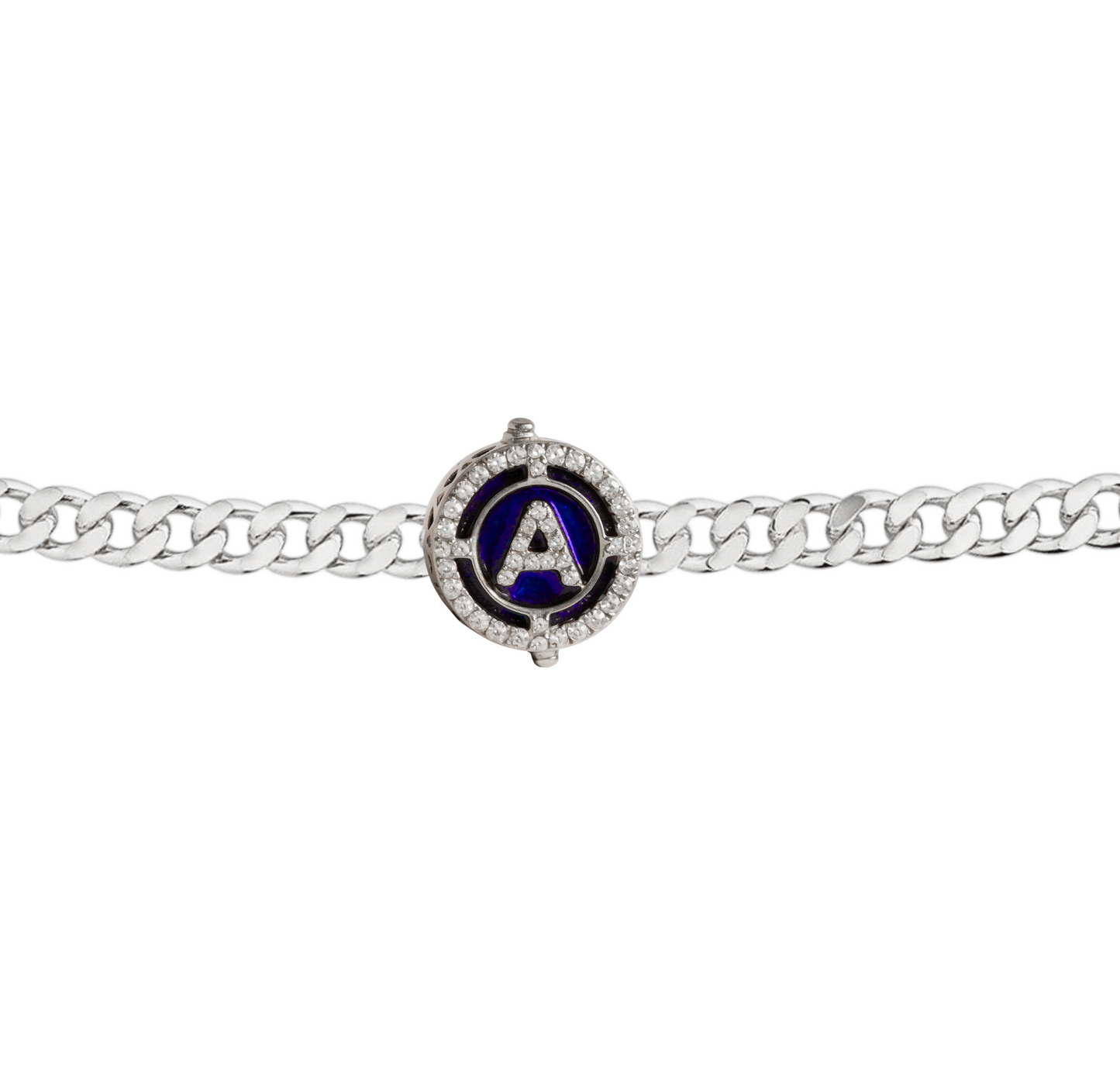 2 in 1 Chain Bracelet cum Personalized Button Cover Cufflinks in Gold and Diamond