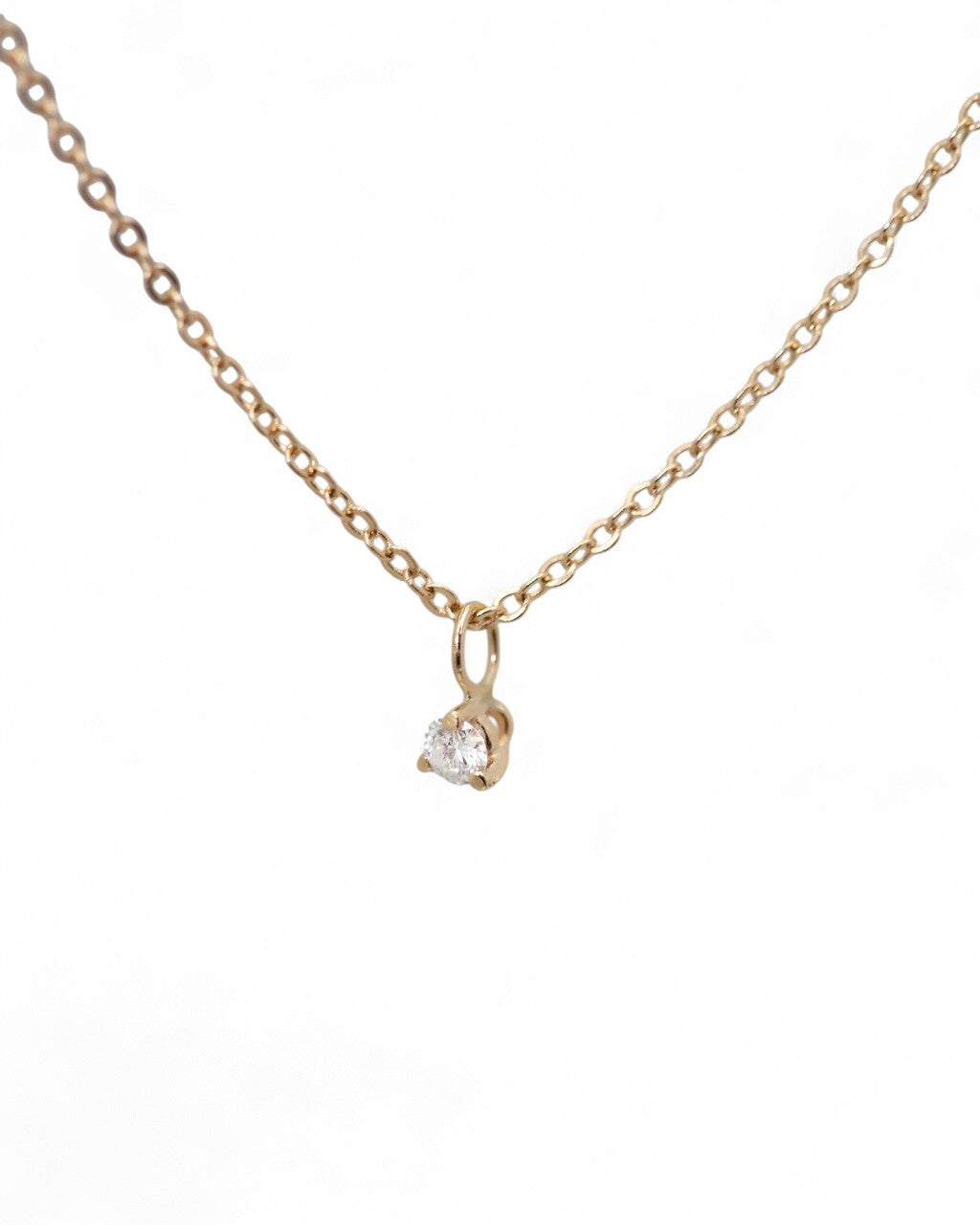 Small Single Diamond Pendant