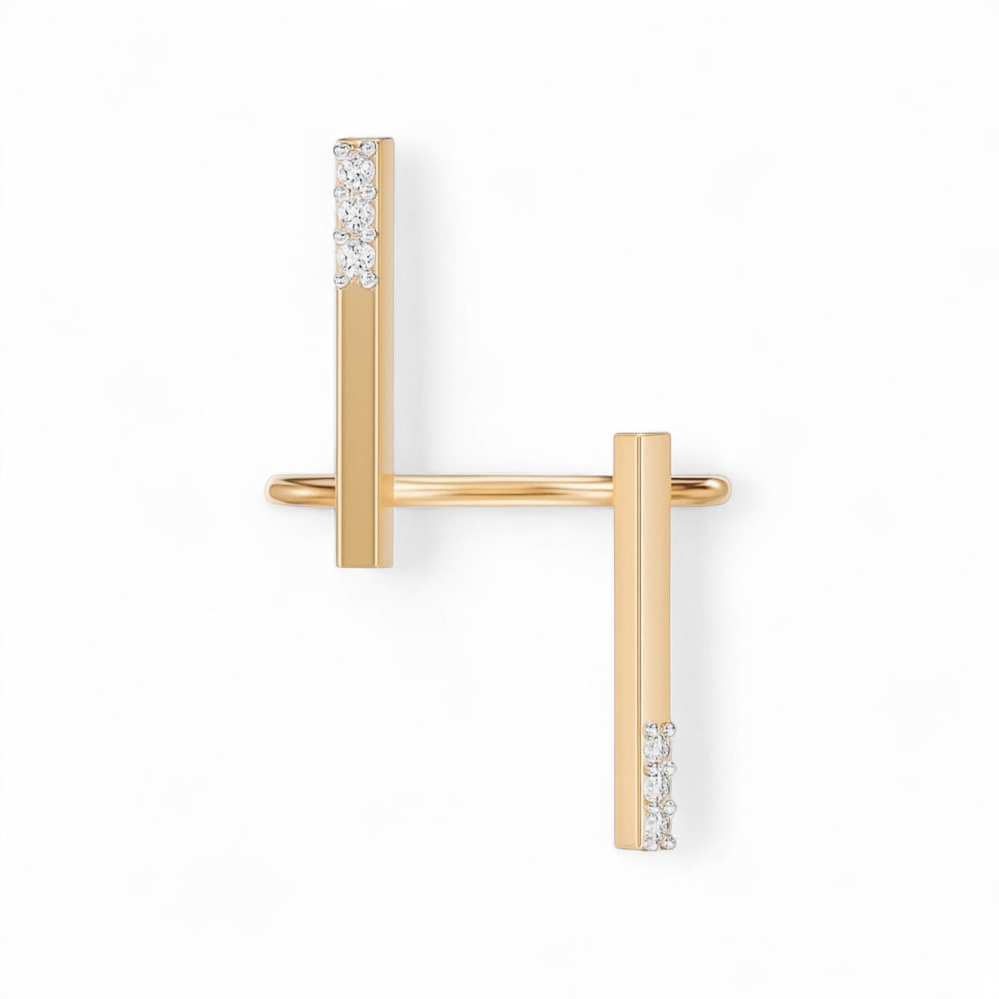 Minimalist Geometric Diamond Ring