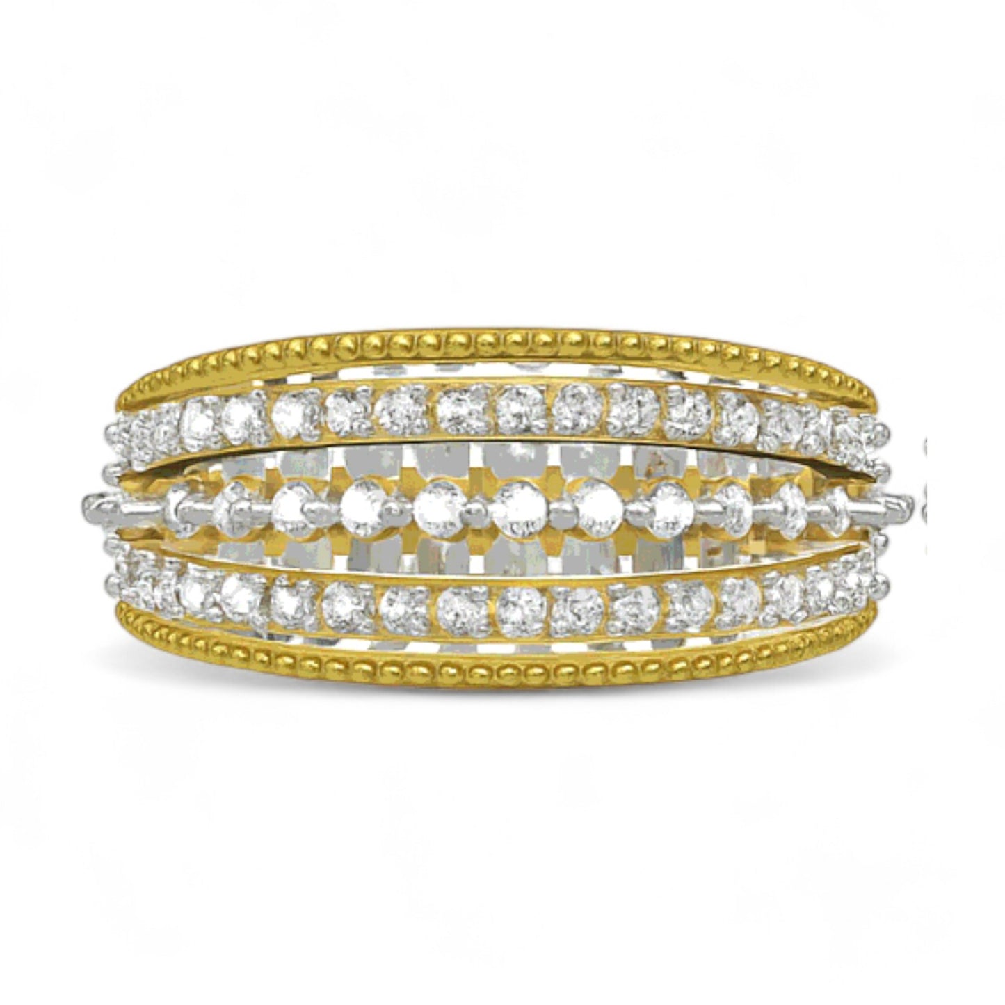 Dual Row Diamond Band Ring