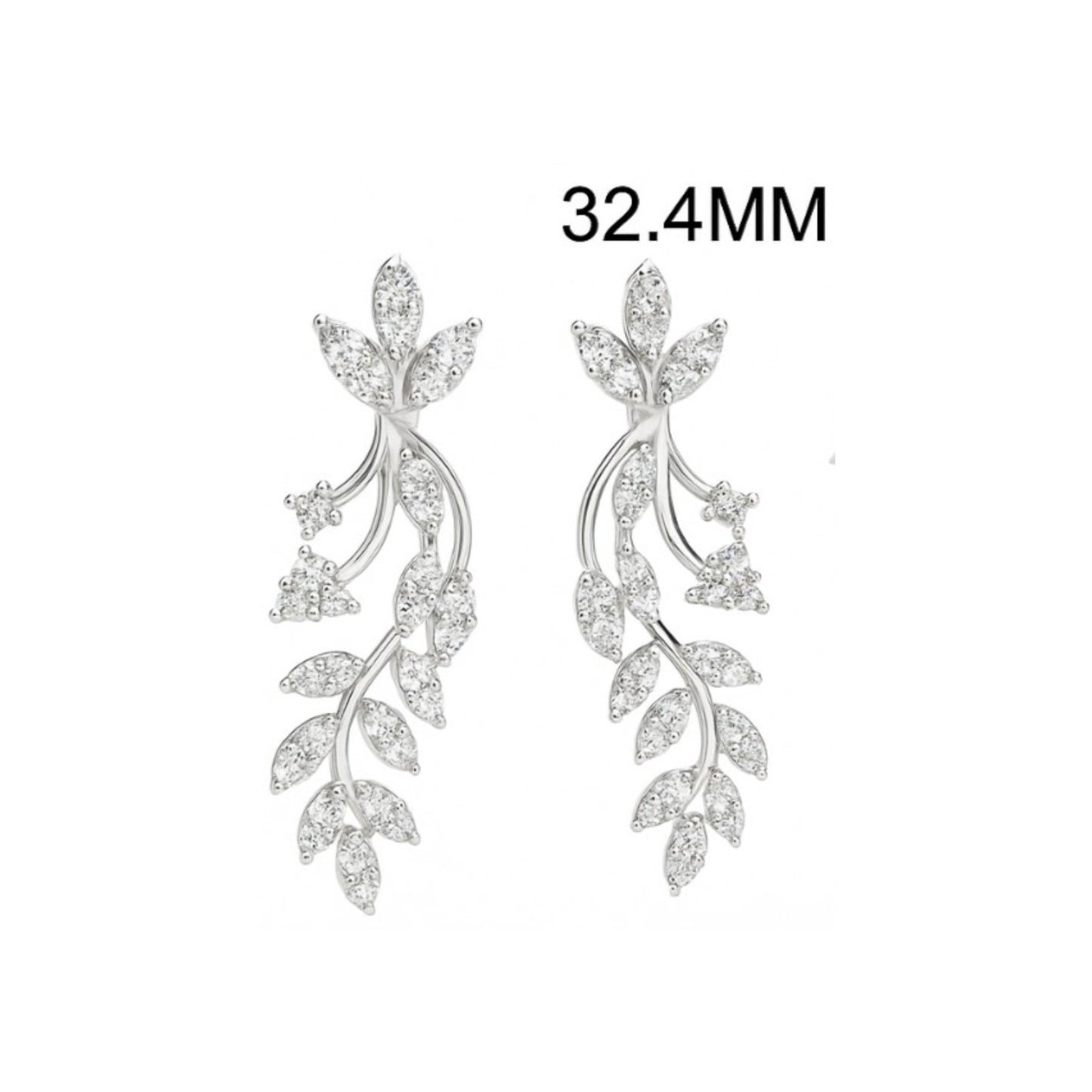 Floral Vine Diamond Jhumka Earrings