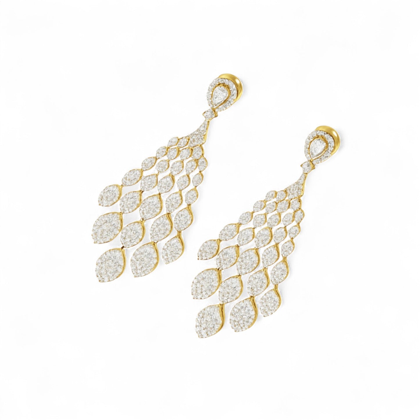 Majestic Chandelier Diamond Jhumka Earrings