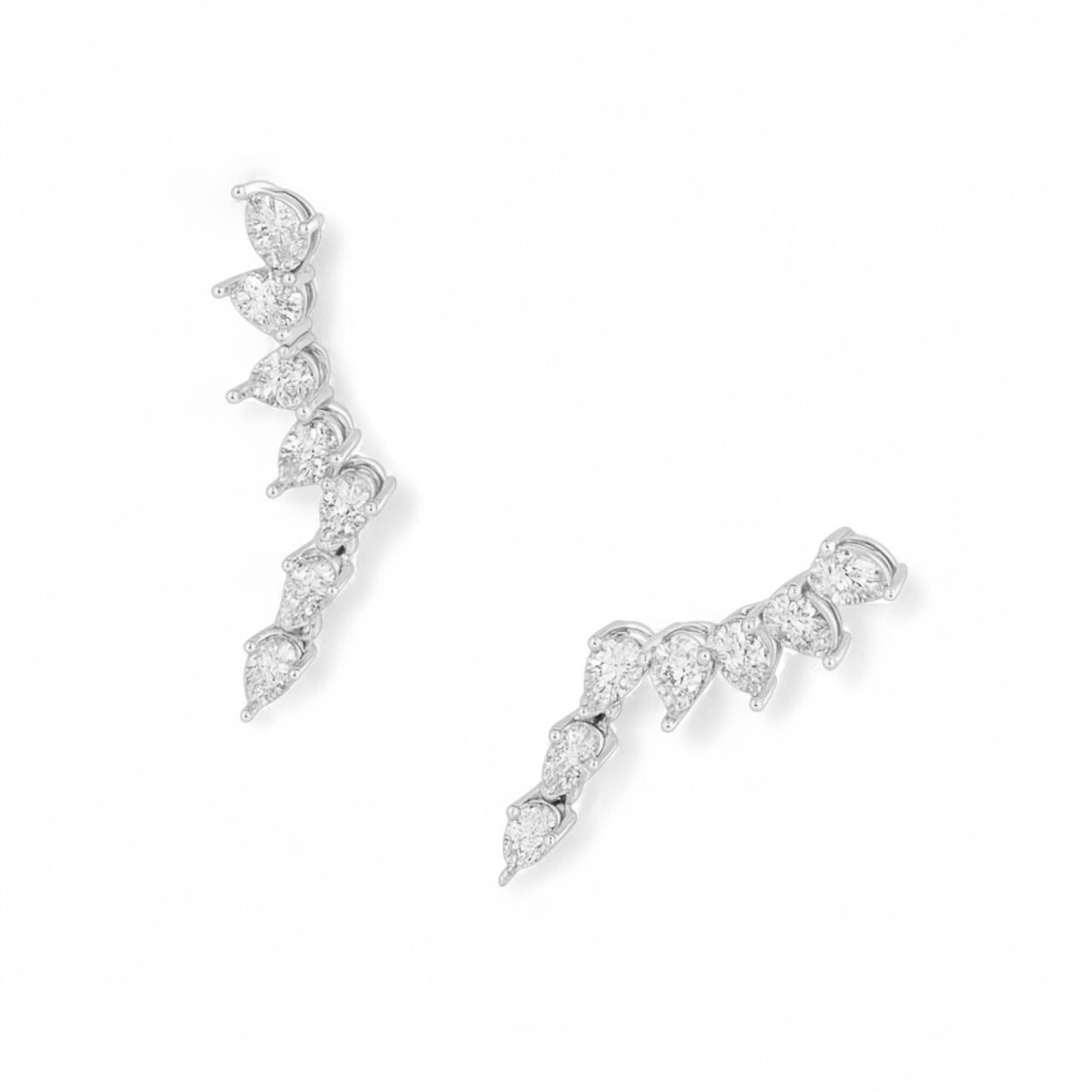 Diamond Leaf Cascade Jhumka Earrings
