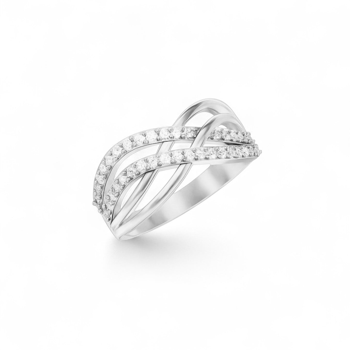 Infinity Diamond Crossover Ring