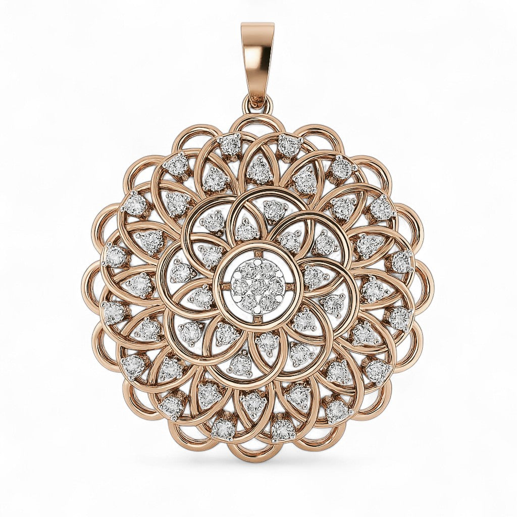 Royal Floral Cluster Diamond Pendant