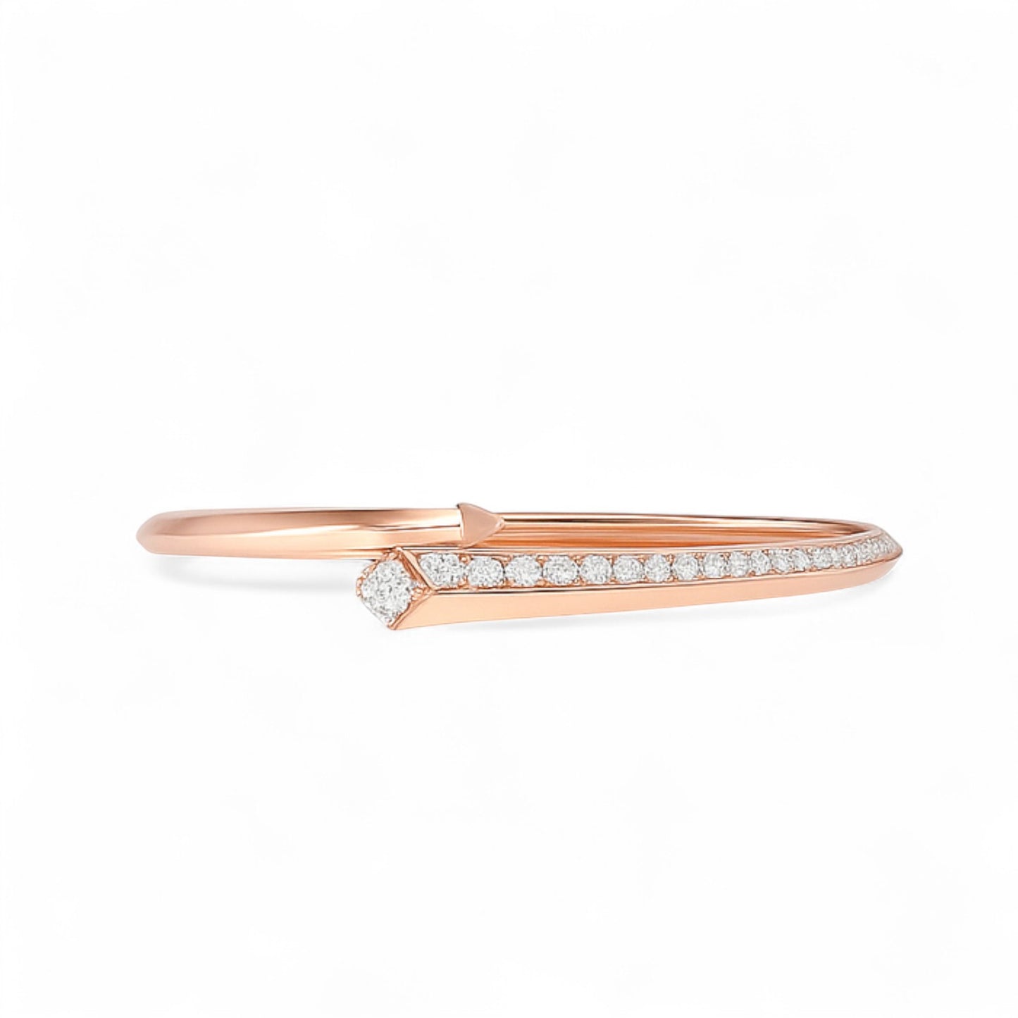 Sleek Tapered Diamond Bangle Bracelet