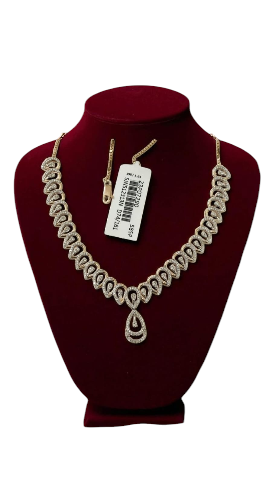 Elegant Peardrop Gold Diamond Necklace For Women - Bridal Jewelry