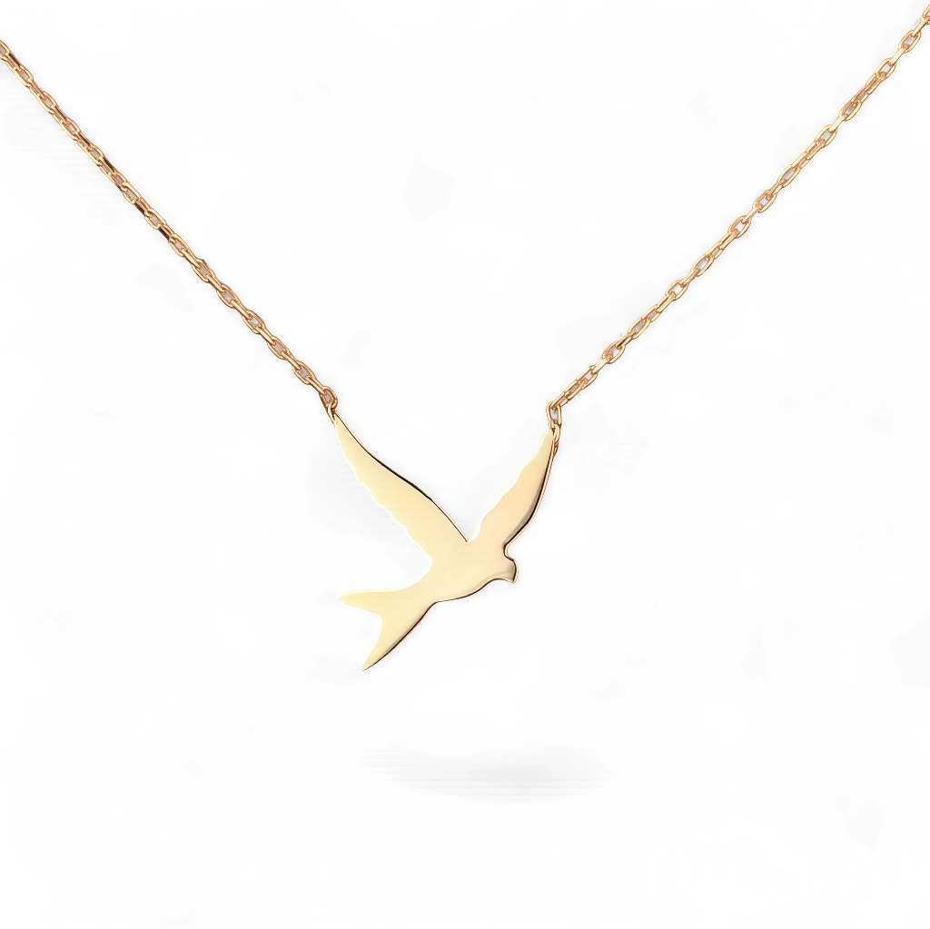 Flying Bird Signify Free Soul Gold Pendant