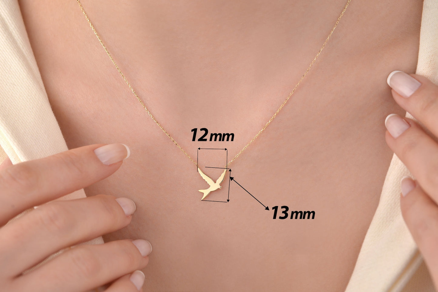 Flying Bird Signify Free Soul Gold Pendant