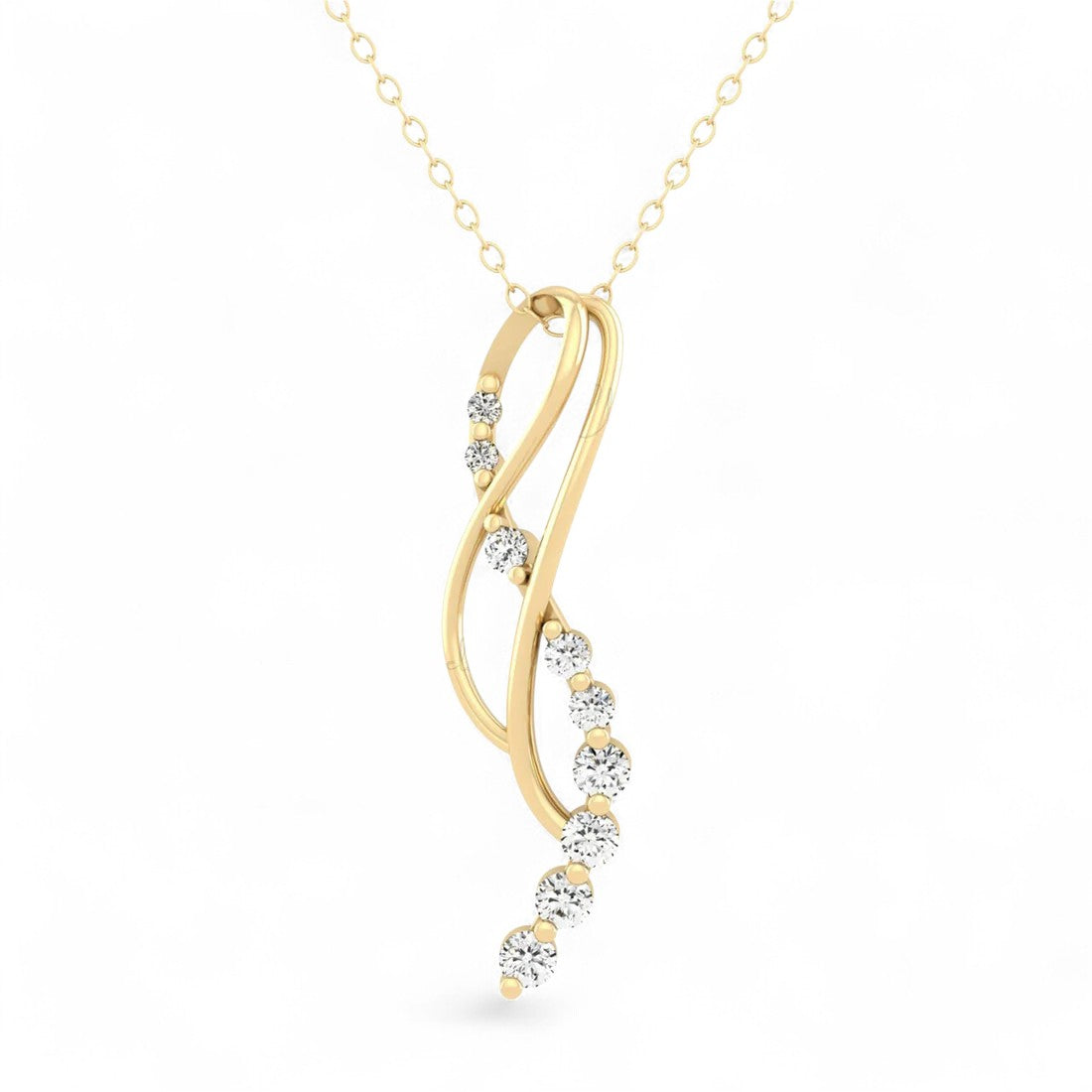 Triple Curve Diamond Pendant