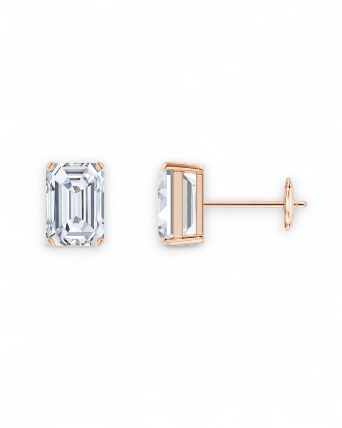 4 Prong Emerald Solitaire Stud