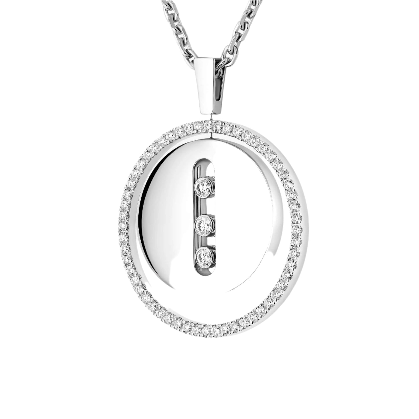 Modern Dancing Diamond Rotating 2 Ways Pendant